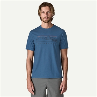 Patagonia Mens Cap Cool Trail Shirt - Stratapeaks atlantic blu bryst